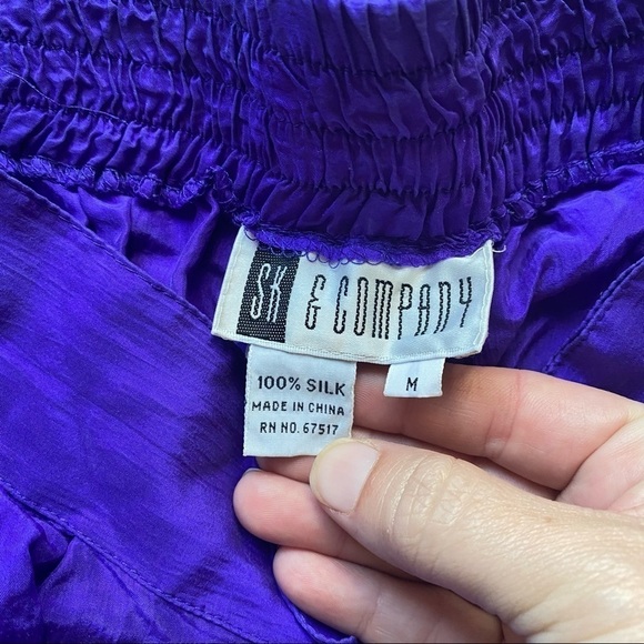 Vintage Silk Purple Pants Sz Medium - Picture 5 of 8